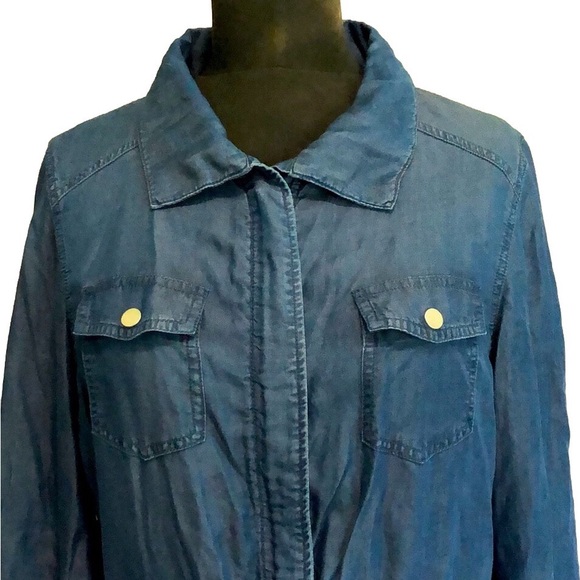 Alia Denim-Look Blue Utility Jacket, Size 10, NWT - Picture 4 of 10